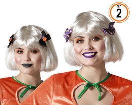 Pack de 4 pinces à cheveux Halloween avec détails de paillettes Bleu