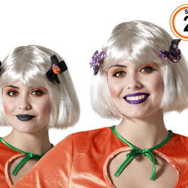Pack de 4 Pinces à Cheveux Halloween avec Détails de Paillettes - Accessoires de Coiffure Bleus