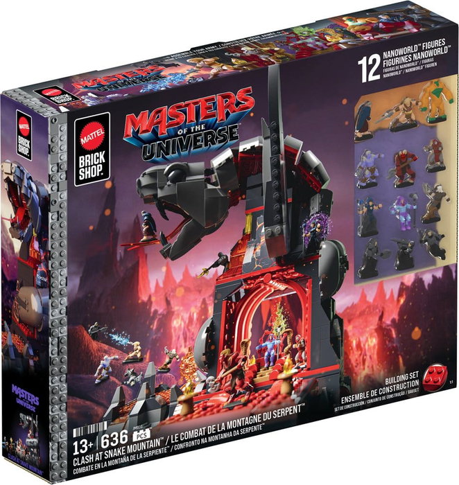 Mattel Masters of the Universe Brick Shop Set de Construction Snake Mountain / Montagne du Serpent avec 12 figurines NanoWorld Mattel Masters of the Universe Brick Shop Set de Construction Snake Mountain / Montagne du Serpent avec 12 figurines NanoWorld