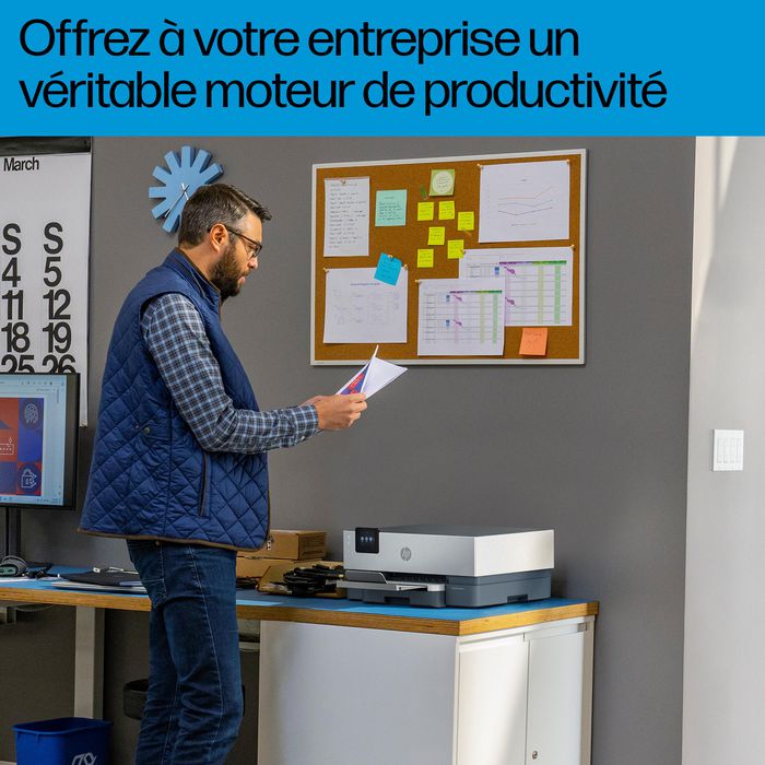 HP OfficeJet Pro 9110b - Imprimante couleur multifonction sans fil avec recto verso automatique, écran tactile et port USB pour bureau