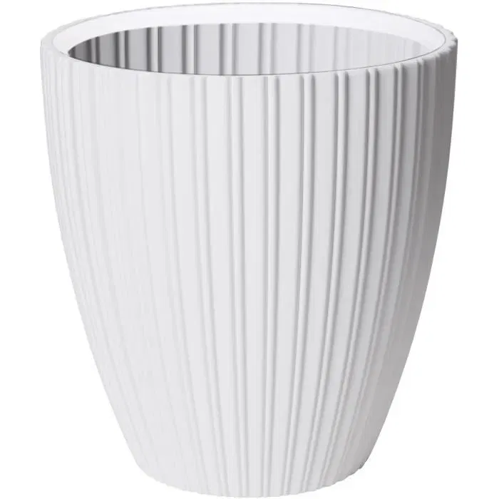 Garden ID FANCY Pot de fleurs éco-responsable, 40 x 42 cm, résistant au gel et aux UV, pour jardin, balcon ou intérieur, Blanc Garden ID FANCY Pot de fleurs éco-responsable, 40 x 42 cm, résistant au gel et aux UV, pour jardin, balcon ou intérieur, Blanc