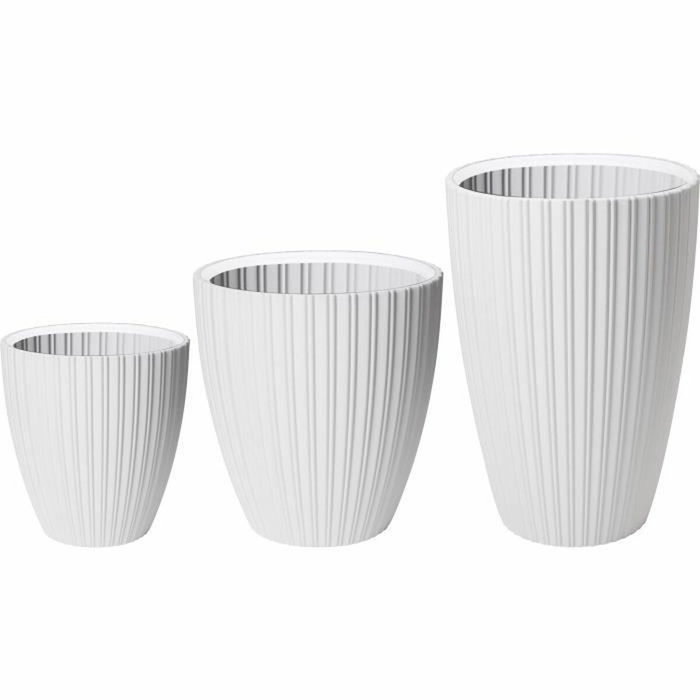 Garden ID Pot de fleurs Fancy Blanc 40 x 42 cm