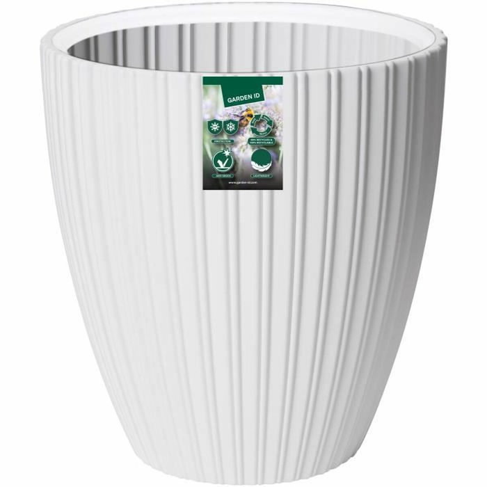 Garden ID Pot de fleurs Fancy Blanc 40 x 42 cm