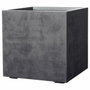 Deroma Pot de fleurs Cube Millennium R Anthracite avec réserve d'eau et roulettes