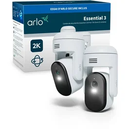 Arlo Essential 3 Kit de 2 caméras extérieures 2K 360° - Surveillance WiFi avec vision nocturne