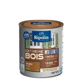 Ripolin Peinture Bois Satin Haute Protection 10 Ans, Protège et Magnifie les Bois Intérieur/Extérieur, EU Ecolabel A+, Application Directe, Ultra Couvrante