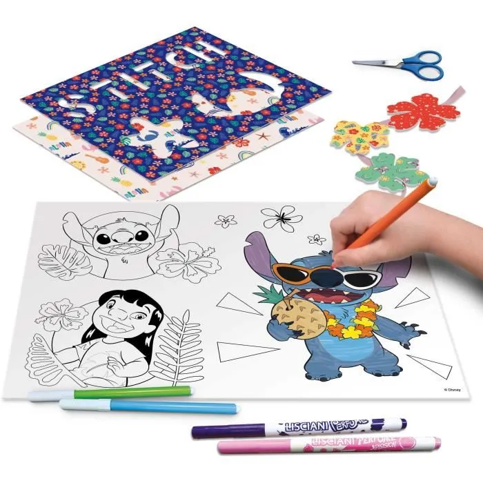 Lisciani Giochi - Kit de dessin créatif avec table lumineuse Stitch, modèles à décalquer et feutres pour enfants dès 8 ans - Apprentissage ludique du dessin