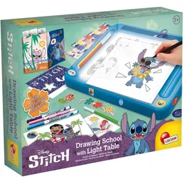 Lisciani Giochi - Kit de dessin créatif avec table lumineuse Stitch, modèles à décalquer et feutres pour enfants dès 8 ans - Apprentissage ludique du dessin
