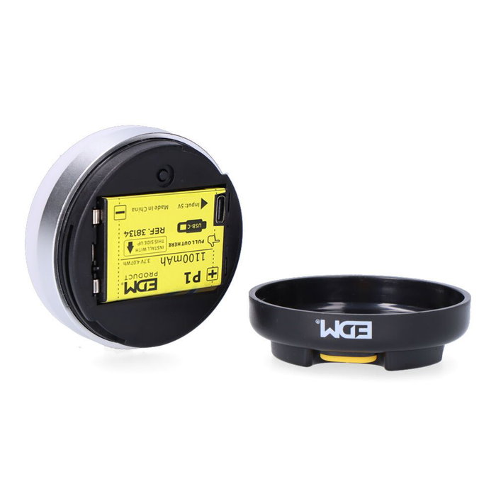 Edm Lampe torche LED aimantée 260 lm 3W avec batterie rechargeable IP44 3CCT Ø66x40mm