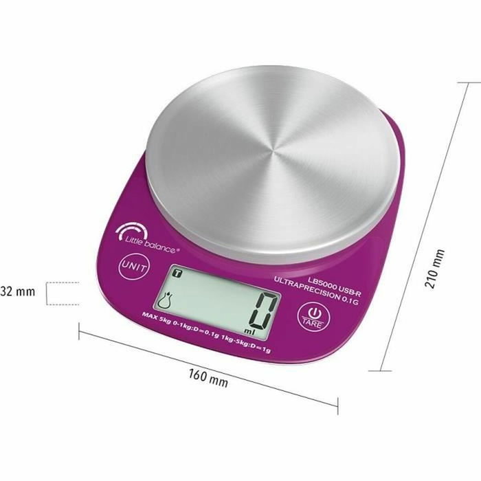 Little Balance LB 5000 Pro Inox 5.1 - Balance de cuisine ultraprécise