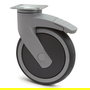 TENTE Roulette pivotante Levina Ø150mm, plaque 77x67, bande de caoutchouc avec frein et protection anti-fil, polypropylène, charge max 100kg