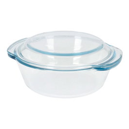 Termolex Fonte ronde en verre avec couvercle 1,5 l