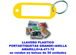 Porte-étiquettes en plastique avec anneau jaune 38x60 mm (Lot de 100)