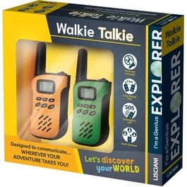 Liscianigiochi I'm A Genius Explorer Talkie-Walkie - Kit de Communication avec Lampe Torche et Boussole - Portée 4 km - Jouet Enfant dès 7 ans