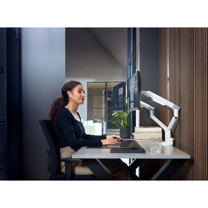One For All Support moniteur Dynamic - Vesa 100 - Double Bras - 13 à 35'' - Blanc