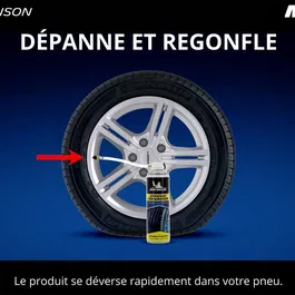 Michelin - Dépannage Crevaison et Regonflage 500 ml, sans Démontage, Solution Urgence pour Pneus Tourisme, SUV, Utilitaire, Remorque, Compatible Toutes Marques