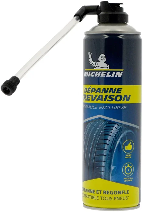 Michelin - Dépannage Crevaison et Regonflage 500 ml, sans Démontage, Solution Urgence pour Pneus Tourisme, SUV, Utilitaire, Remorque, Compatible Toutes Marques