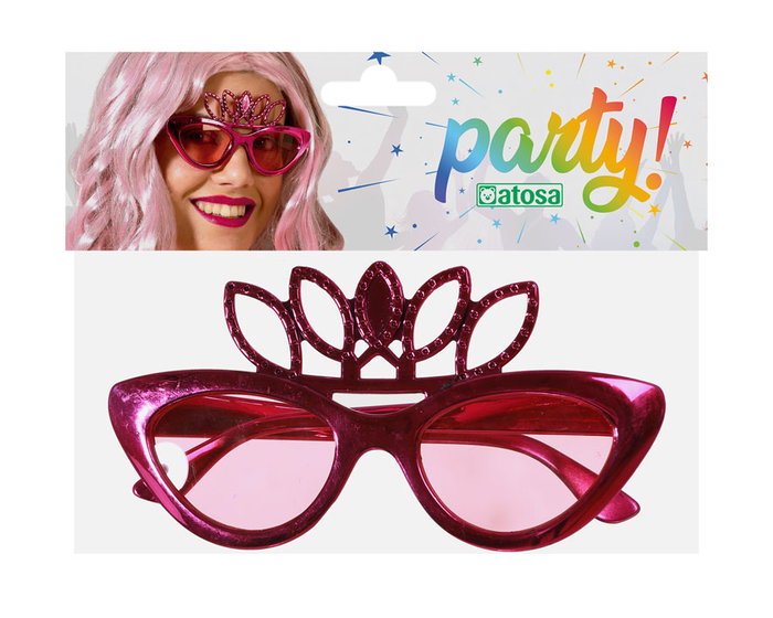 Lunettes Princesse Roses avec Tiare Glitter pour Déguisements de Contes de Fées Lunettes Princesse Roses avec Tiare Glitter pour Déguisements de Contes de Fées