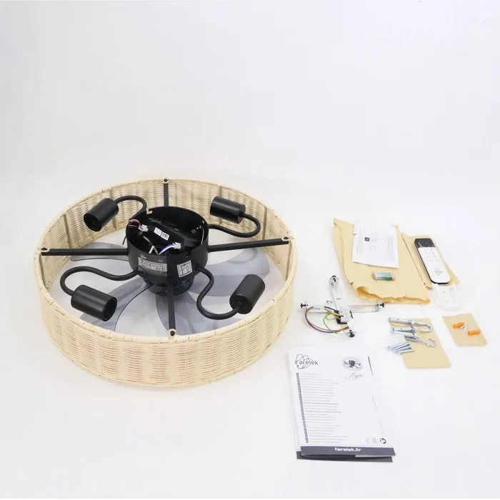 Farelek Alyzia Ventilateur de Plafond à Moteur DC 40 cm, Silencieux et Économe en Énergie - Design Contemporain pour Pièces Petites et Moyennes