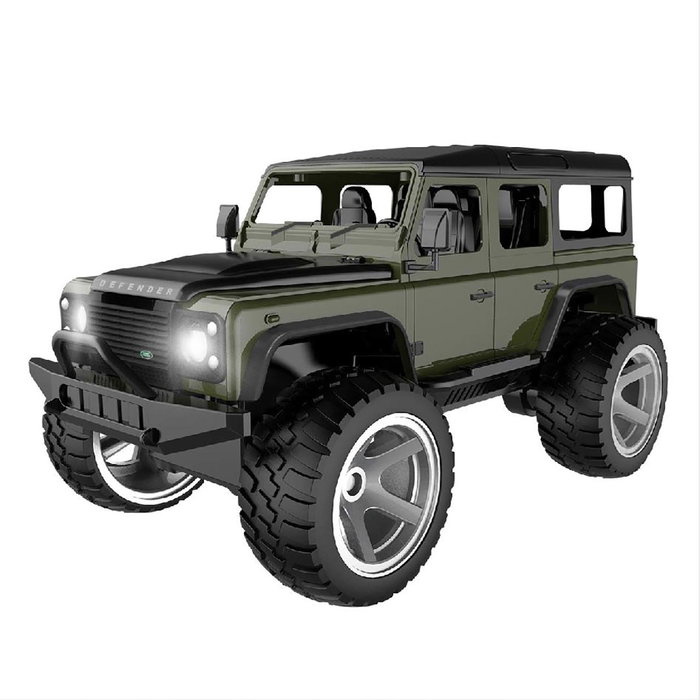 TACHAN - Voiture RC Land Rover Defender 1:14, Crawler tout-terrain rouge et noir avec suspension indépendante, son et lumière, radio 2.4GHz (Français)