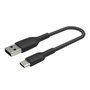 Belkin Câble tressé USB-C vers USB-A 0,15 m Noir CAB002bt0MBK