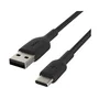 Belkin Câble USB-C vers USB-A Tressé 0.15 m Noir - Connexion Rapide, Compact et Solide
