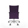 Chaise Albacete confidente Synchro 5 positions Tissu Pourpre Structure d' aluminium Accoudoir 2D Sans appui-tête Roulettes 65mm pour moquette