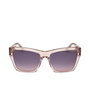 Guess Lunettes de soleil GU00113 57Z - Monture plastique beige brillant, verres violet dégradé, carré femme 55 mm