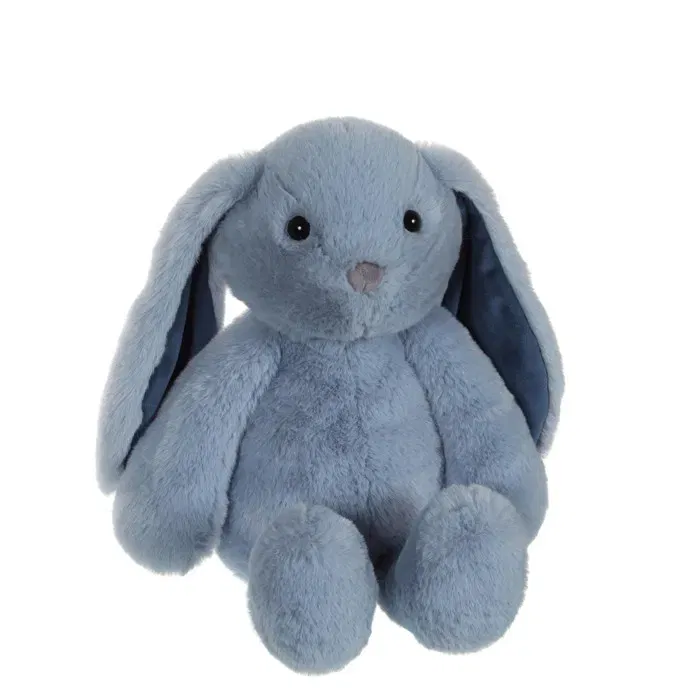 Gipsy Toys Trendy Bunny - Peluche lapin bleu jeans 28 cm, oreilles tombantes, compagnon de jeu et de dodo, idée cadeau enfant