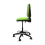 Tabouret Taburete Elche Contact permament de base Tissu Vert pistache Base pyramidale noire Sans accoudoirs Sans appui-tête Roulettes 65mm nylon