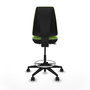 Tabouret Taburete Elche Contact permament de base Tissu Vert pistache Base pyramidale noire Sans accoudoirs Sans appui-tête Roulettes 65mm nylon