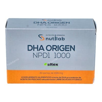 Nutilab DHA Origen NPD1 1000 mg Complément Alimentaire Oméga-3 30 Perles Nutilab DHA Origen NPD1 1000 mg Complément Alimentaire Oméga-3 30 Perles