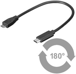 MicroConnect Câble USB-C vers USB 2.0 Micro B 0,2m Noir
