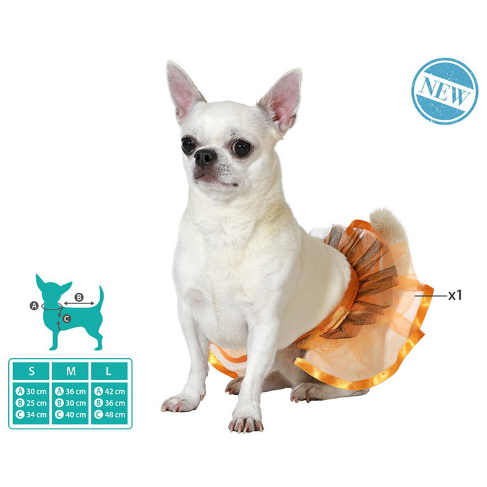 BigBuy Pets Déguisement Tutu Orange Taille L pour Animal de Compagnie