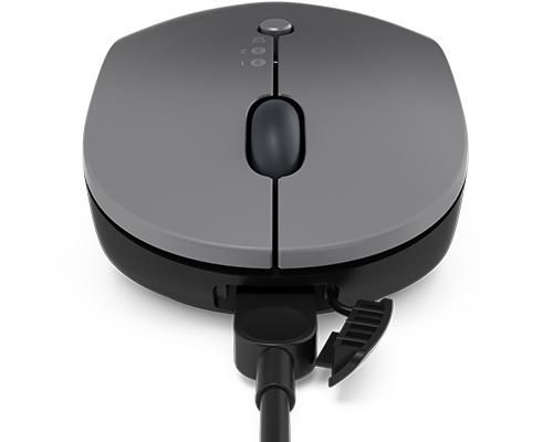 Lenovo Go - Souris Sans Fil Multi-Appareils USB-C, 2400 dpi, Bluetooth 5.0/2.4 GHz, Charge Rapide Qi