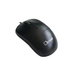 L-Link Souris Optique USB Noir - Ergonomique pour Droitiers et Gauchers, 2 Boutons, Molette