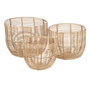 BigBuy Home Lot de 3 paniers en résine Naturel