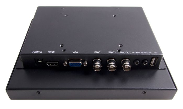 Ernitec Moniteur de surveillance industriel LCD 10 pouces HD 1280x800 24/7, entrées HDMI 2.0 et VGA, 2 entrées BNC, 2 haut-parleurs, support VESA, alimentation incluse