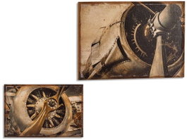 ARTE REGAL Lot de 4 toiles en lin 920x620x150 mm