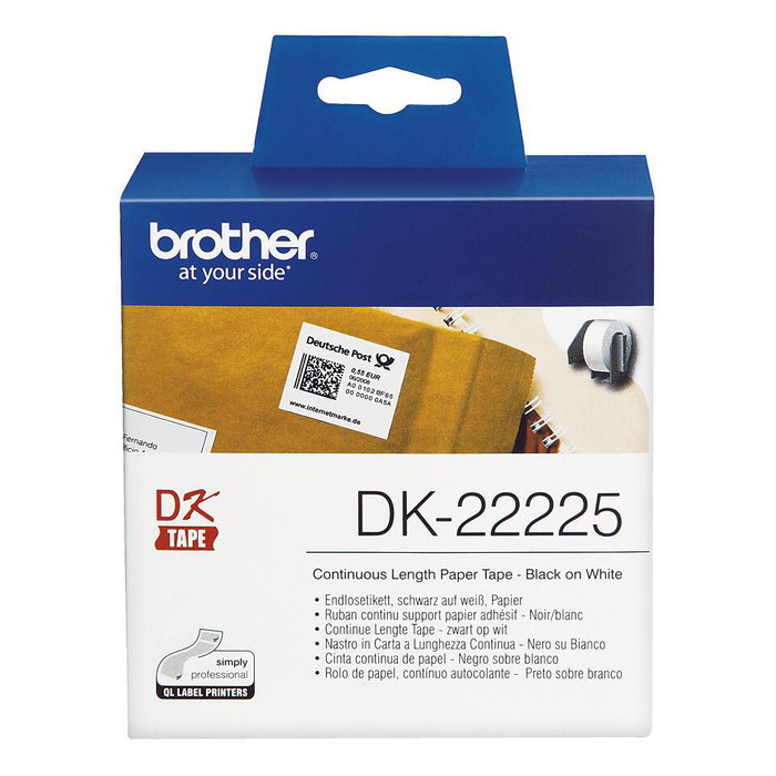 Brother DK-22225 Ruban de Papier Continu Blanc 38 mm x 30,48 m