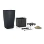Lechuza Cubico Color 40 Pot de fleurs - 31 L, 39.5 x 39.5 x 75.5 cm, kit complet, gris ardoise - Usage intérieur et extérieur