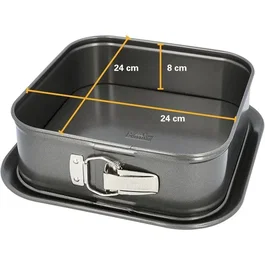Birkmann Moule carré à fond amovible Easy Baking en acier carbone 24 x 24 x 8 cm