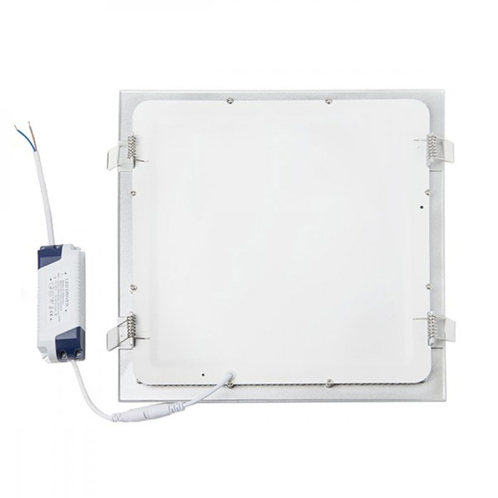 Panneau LED Carré Argenté 25W 2500 lm 6000K Blanc Froid Panneau LED Carré Argenté 25W 2500 lm 6000K Blanc Froid