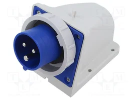 PCE Connecteur d'alimentation AC mâle 16A 230V AC 2P+PE 6H