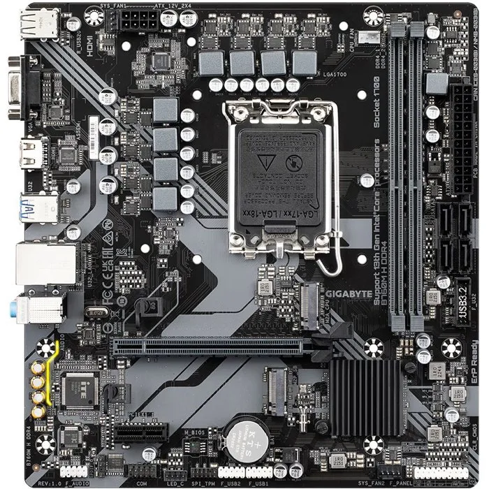 Gigabyte Carte mère B760M H DDR4 - Micro-ATX - Chipset Intel B760 - Compatible DDR4 - Pour PC bureautique, multimédia et gaming