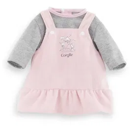 Corolle Bords de Loire - Robe et T-shirt 2-en-1 pour poupon de 36 cm - Tenue grise et rose en tissu doux avec bandes auto-agrippantes - À partir de 2 ans