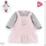 Corolle Bords de Loire - Robe et T-shirt 2-en-1 pour poupon de 36 cm - Tenue grise et rose en tissu doux avec bandes auto-agrippantes - À partir de 2 ans