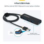 Hub USB Startech H5A4A-USB-HUB-2 Noir
