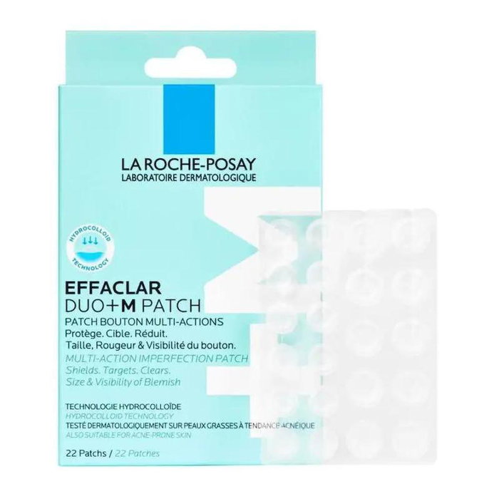 La Roche Posay Effaclar Duo + M Patchs invisibles anti-imperfections et anti-marques, 22 unités