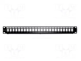 QOLTEC Panneau de brassage RACK noir 24 ports RJ45